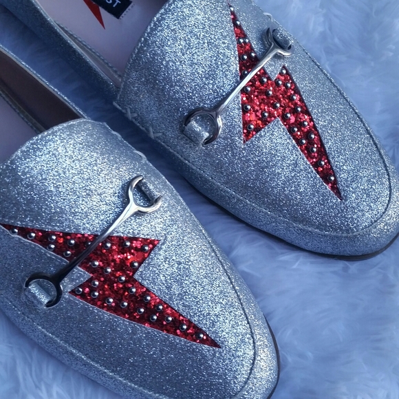 Nine West Lightning Bolt Glitter Loafers - Picture 3 of 8